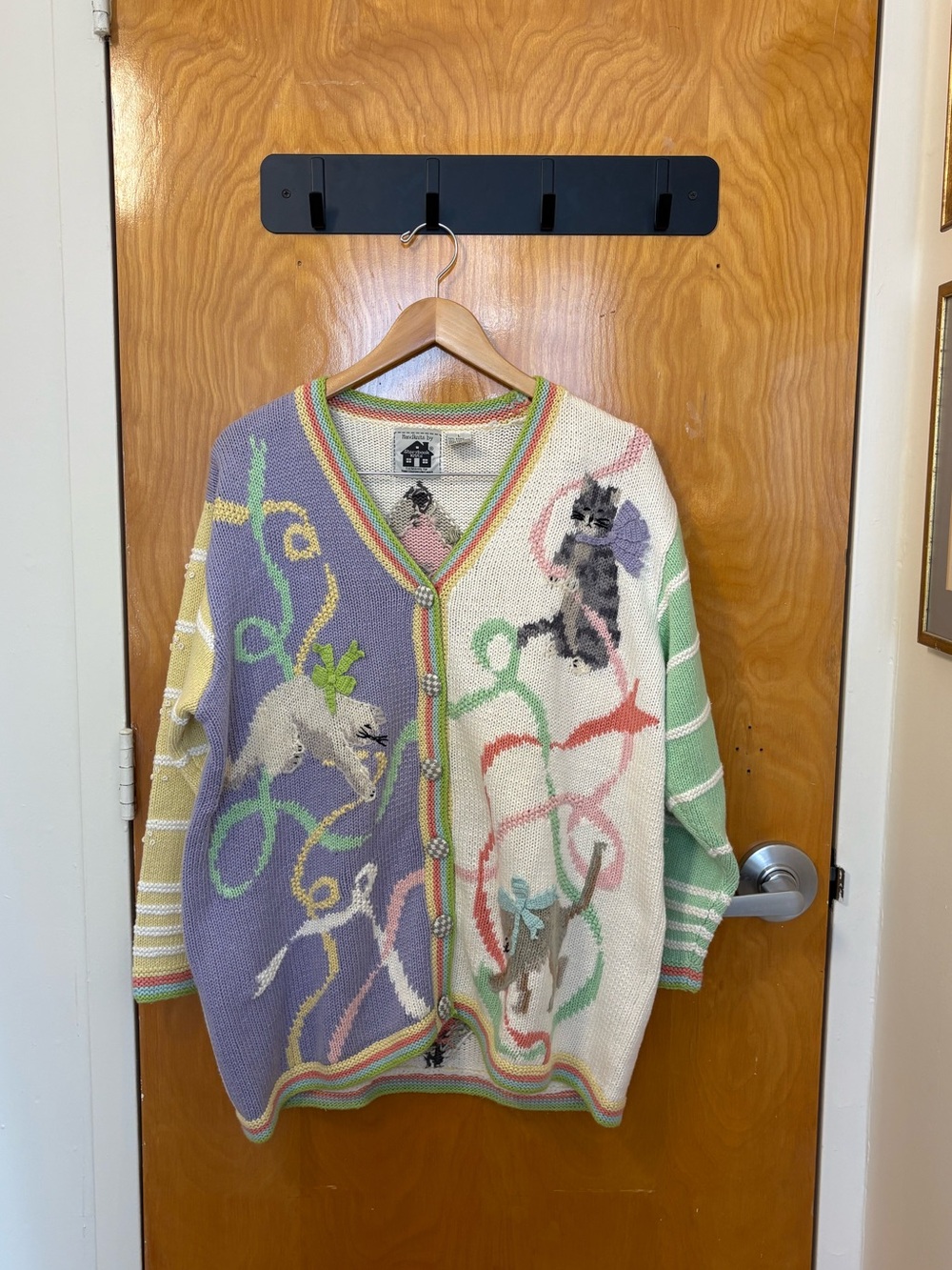 Storybook Knits cat lady cardigan sweater